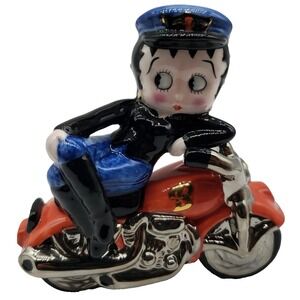 Vintage Betty Boop Clay Art Motorcycle Salt and Pepper Shakers 2000 RARE RETIRED